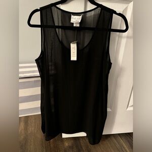 Chico’s Martha Wynne Chiffon tank top black M new